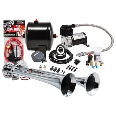 Kleinn Train Horns Complete Dual Truck Air Horn Package with 120 PSI Sealed Air System - HK2